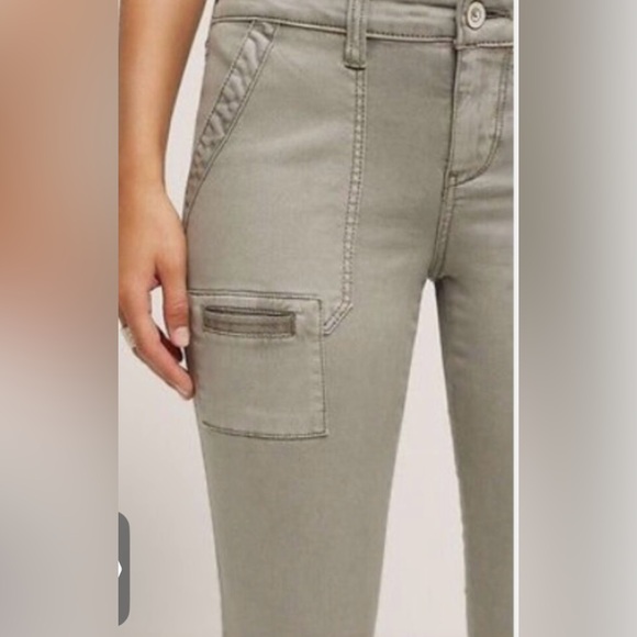 ANTHROPOLOGIE HEI HEI GREY STRETCH COTTON SLIM FIT UTILITY CARGO PANTS SZ 26 - Picture 4 of 9